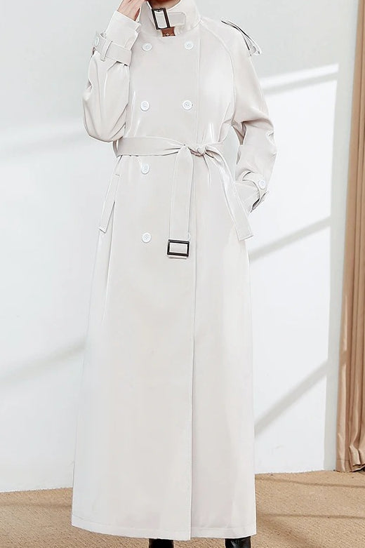 Cool Black Shiny Trench Coat
