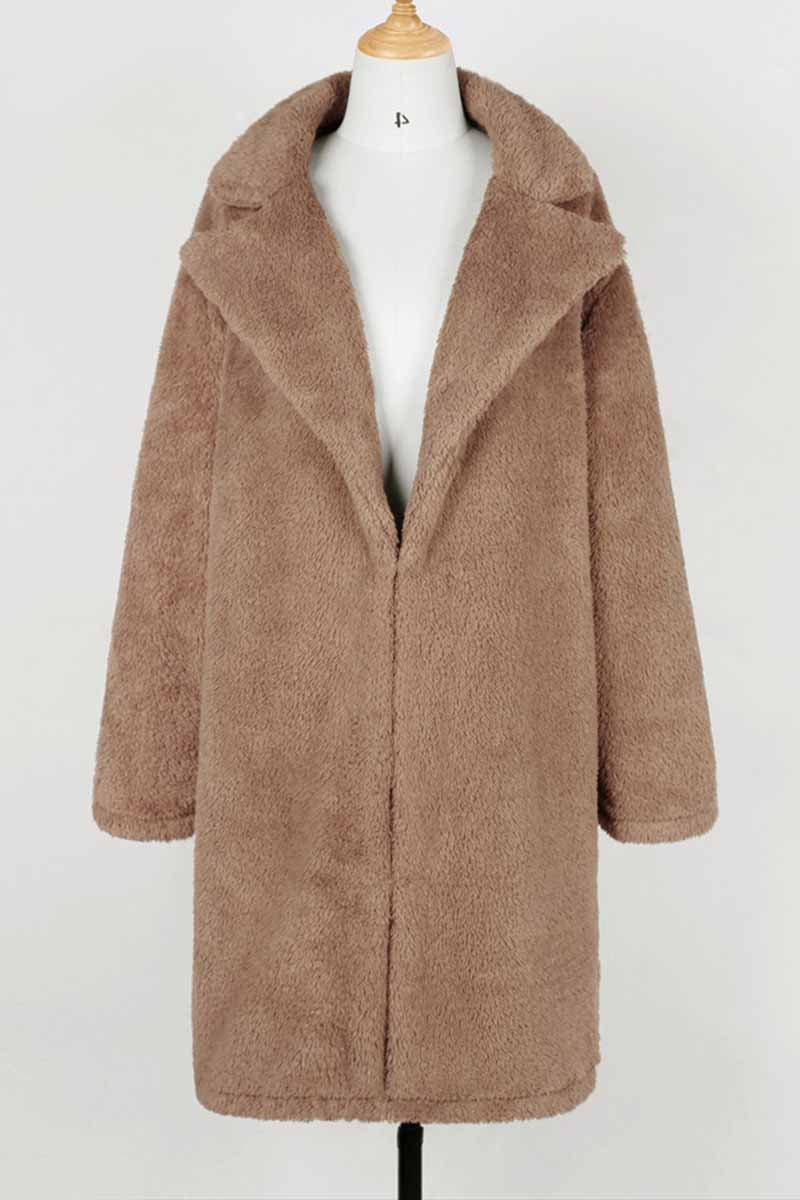 Lapel Cardigan Long Winter Coat(3 Colors)