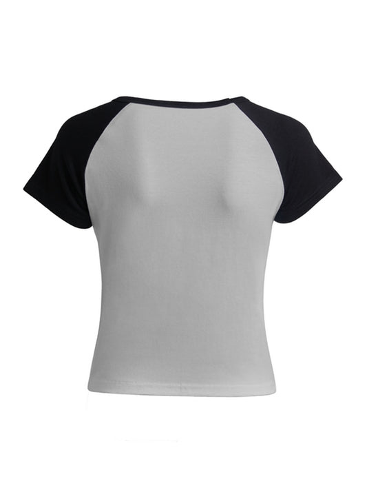 Retro Abstract Print Short Sleeve Tee