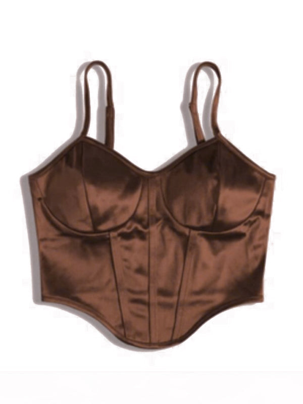 Solid Irregular Hem Corset Top