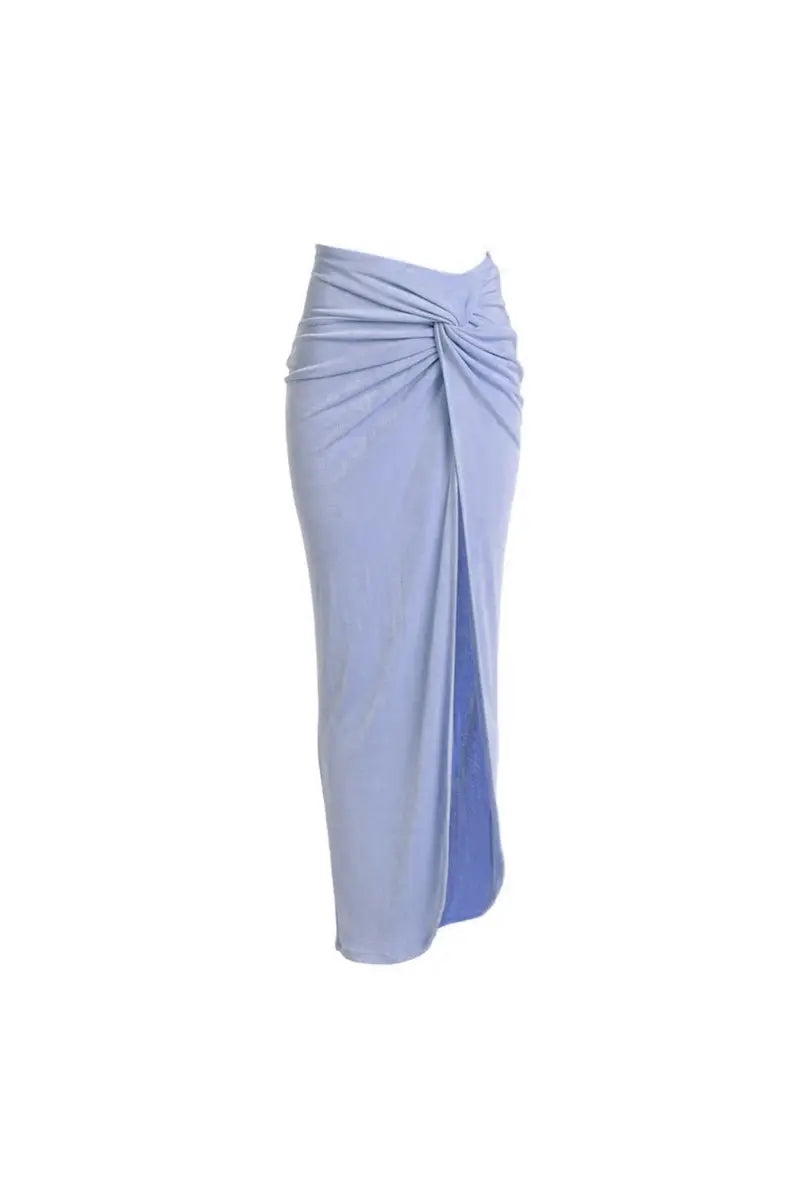 Morandi Blue High-Waist Bikini Set