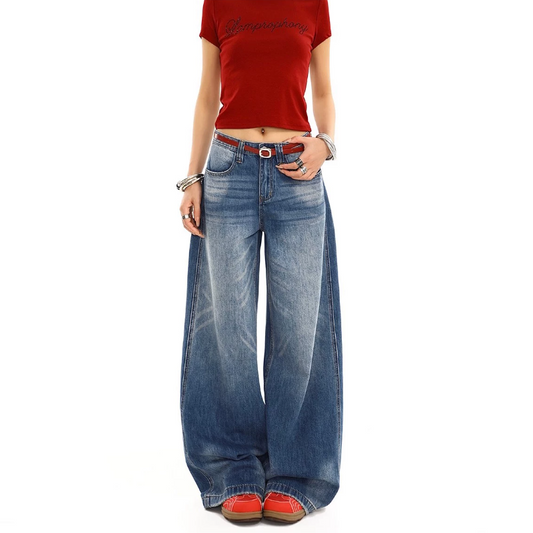 Gradient ripped low rise wide leg | Baggy Low Rise Jeans | Festival Outfits Women
