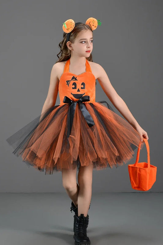 Pumpkin Witch Dress Kid Halloween