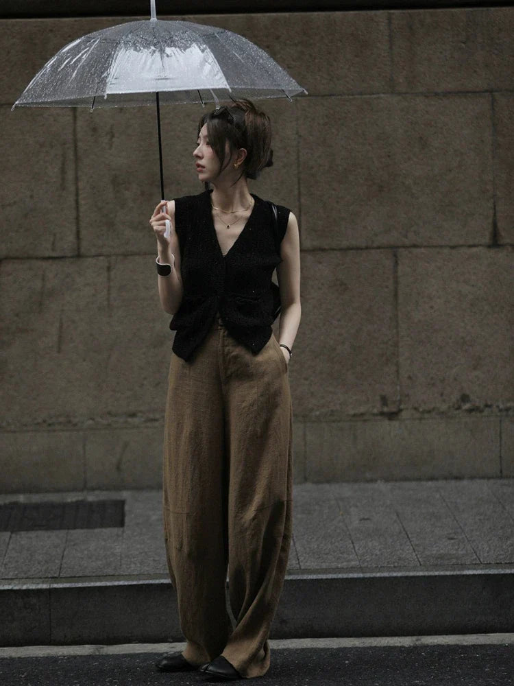 Women Oversize Streetwear Wide Leg Summer Trousers Office Pants