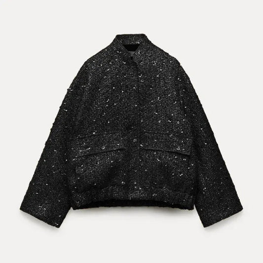 Women's Elegant Sequined Blazer with Pockets | Ideal for All Seasons