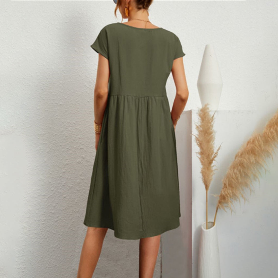 Women's Classic Roundneck Midi Dress | Ideal for Spring/Summer