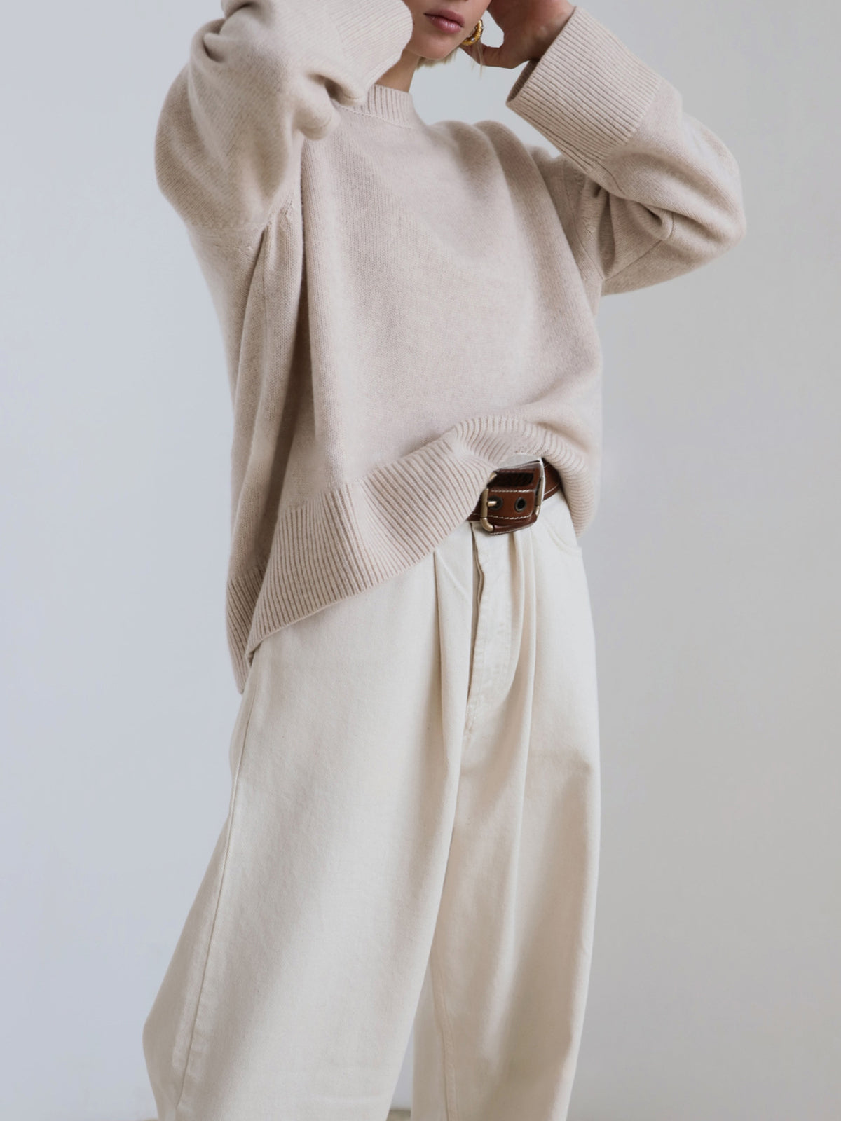 Skye Knit Set – Soft Crewneck Sweater & Pleated Skirt