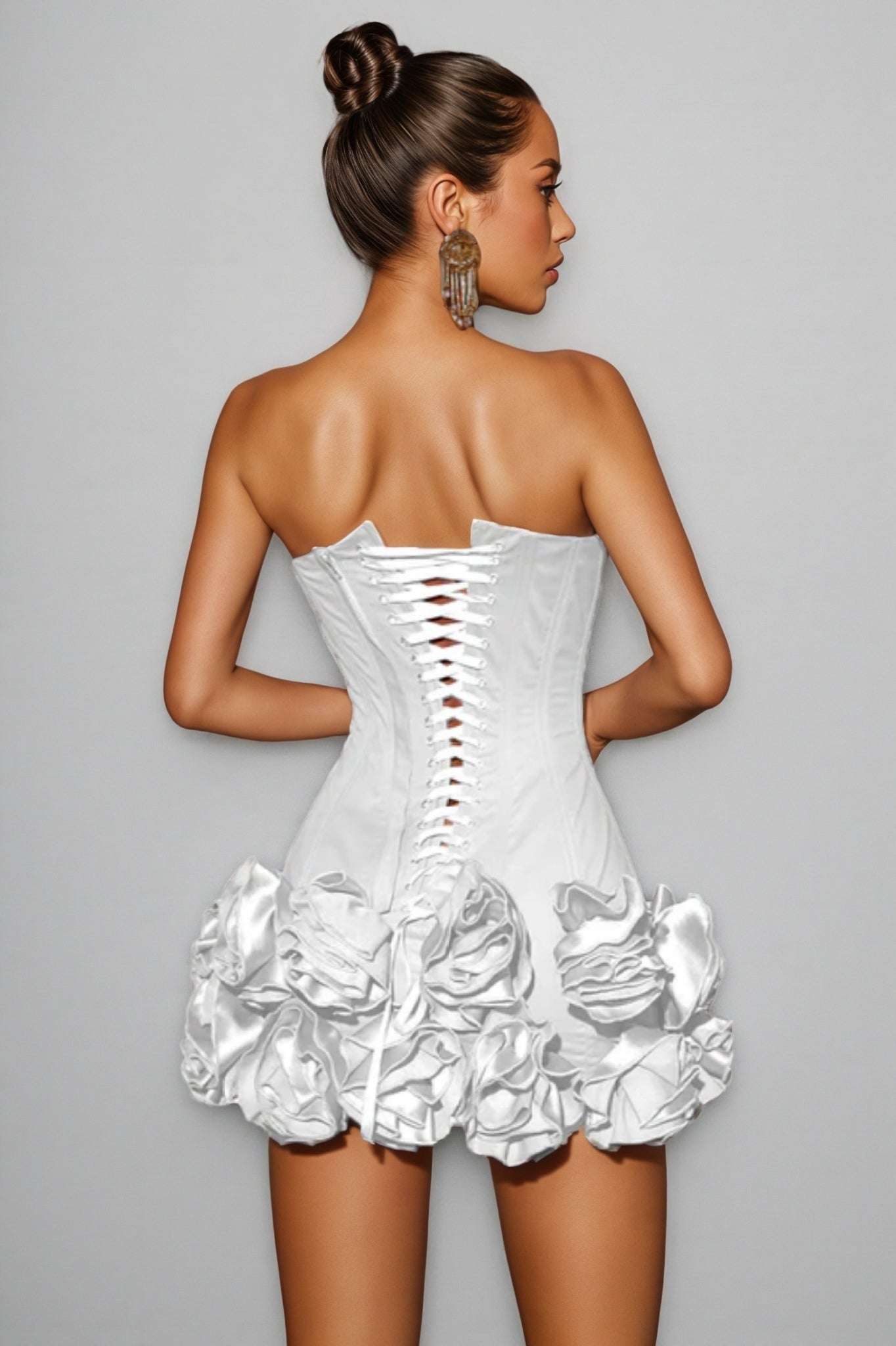 Xerxes Strapless Flower Mini Dress