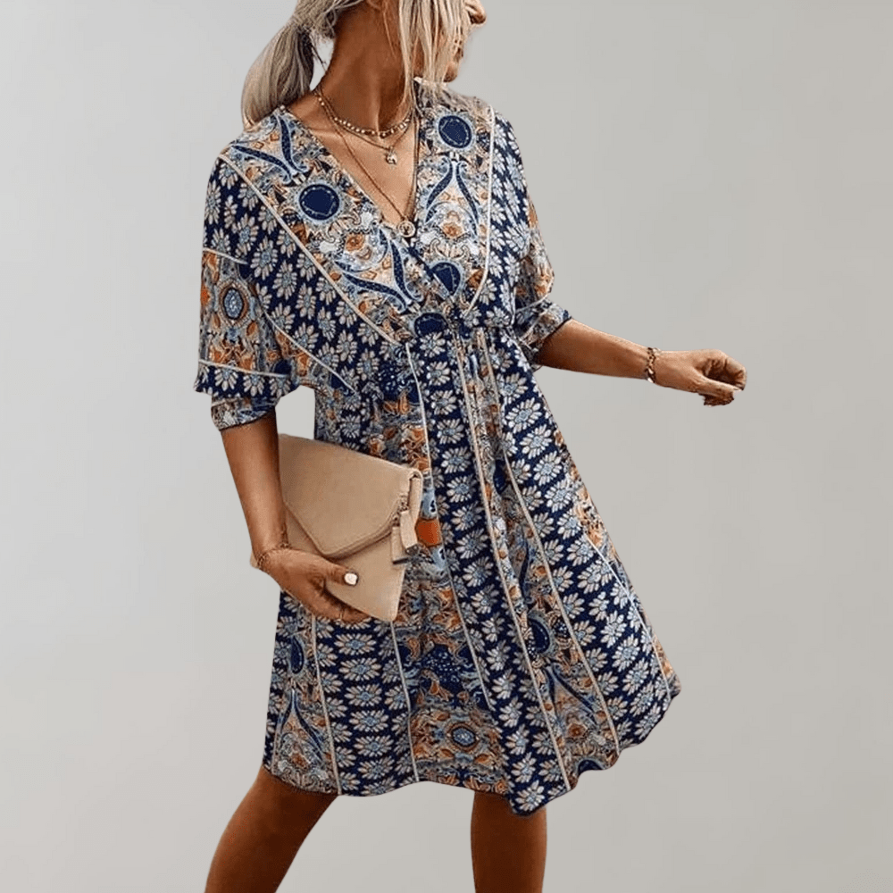 Rosalie - Mini Vestido Boho - Chic - Estilo Atemporal - Ideal para el Verano