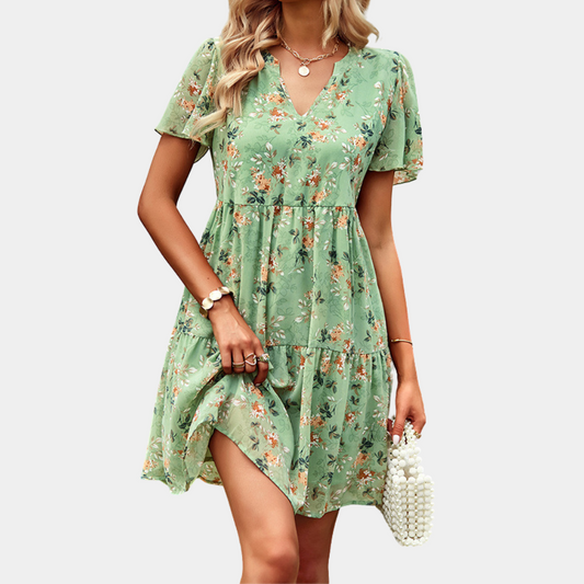 Coral - Mini Vestido - Casual - Estilo Moderno - Ideal para Verano