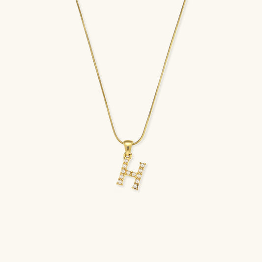 Celeste - Gold Pearl Letter Necklace
