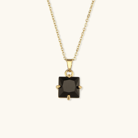 Celeste Gold Princess Cut Necklace