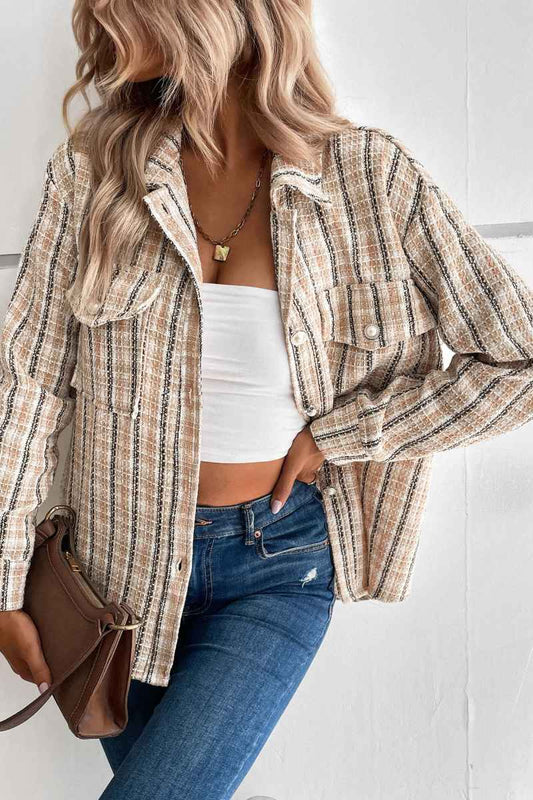 Chaqueta a cuadros Spice Harvest - Beige