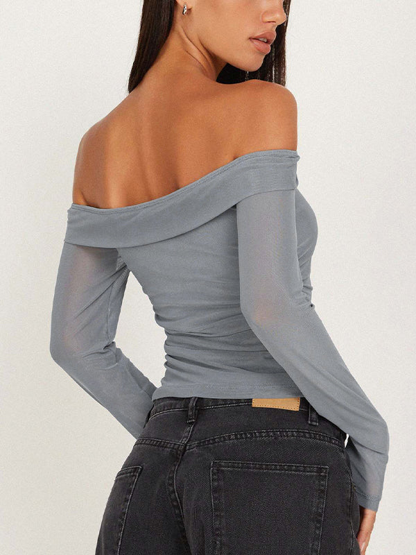 Mesh Tube Top Long Sleeve Tee
