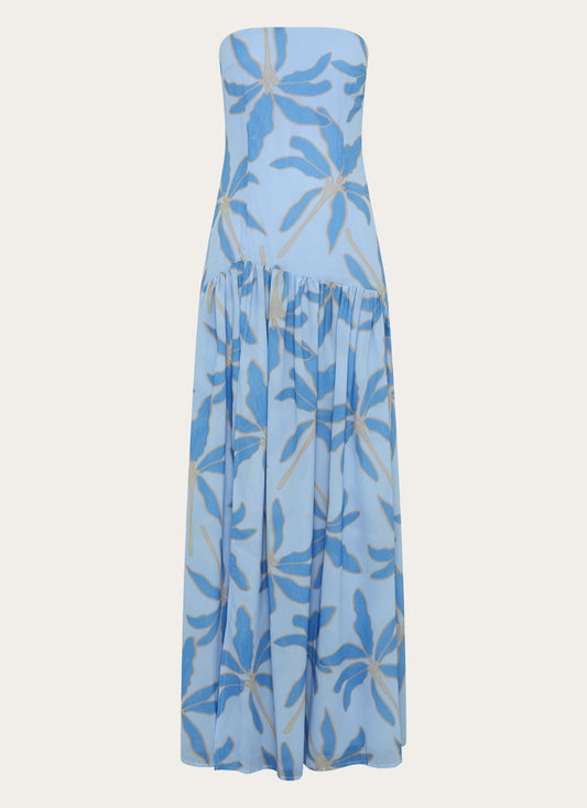Nicia Strapless Maxi Dress - Opulent Blue