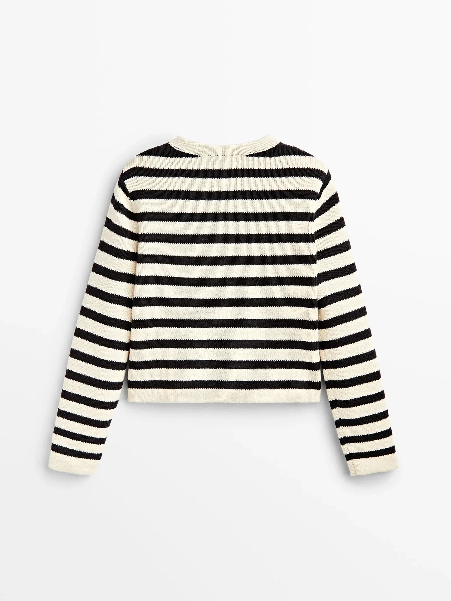 Ethereal Buckle Casual Knit Stripe Cardigan