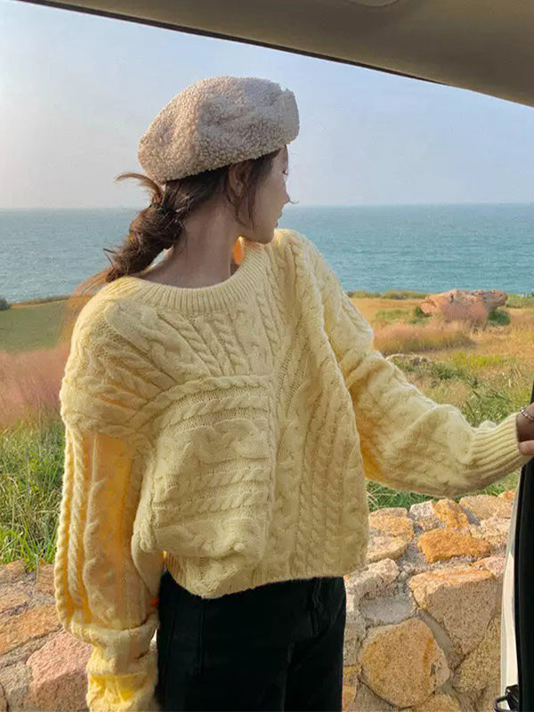 Vintage Pullover Cable Knit Sweater