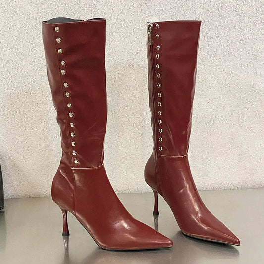 Chic Stylish Trendy Elegant Comfortable Fashionable Pointed Toe Knee High Boots