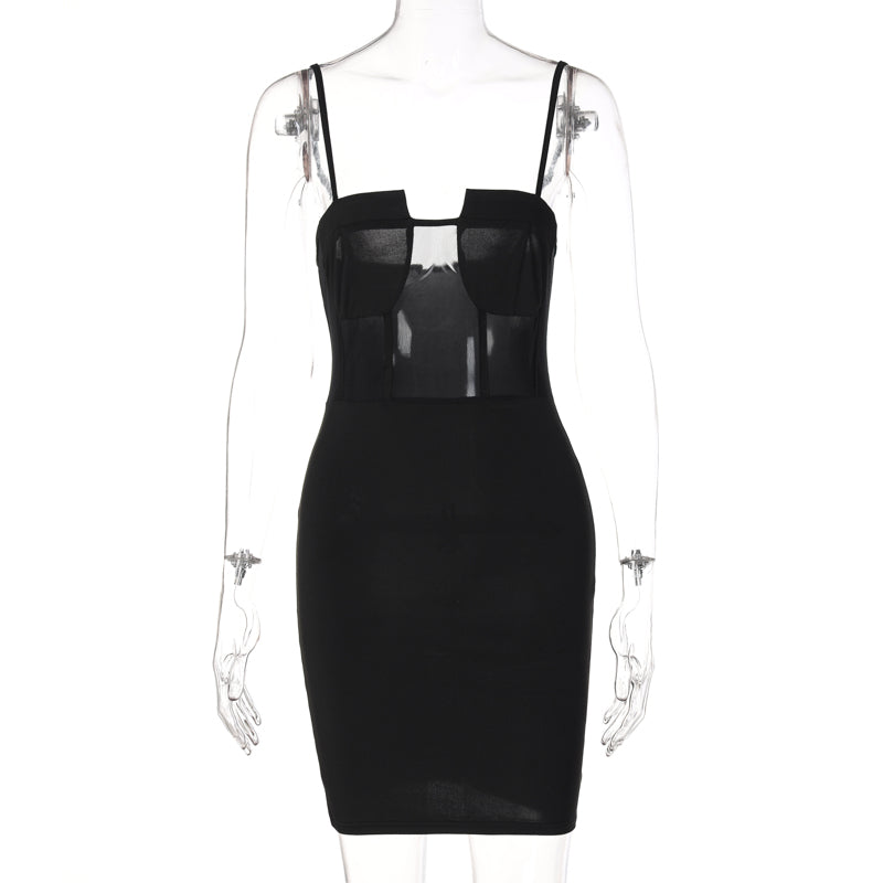 Voguable Solid Slip Sleeveless Backless Patchwork Pleated Midi Dress Evening Party Slim Elegant Y2K Clothing