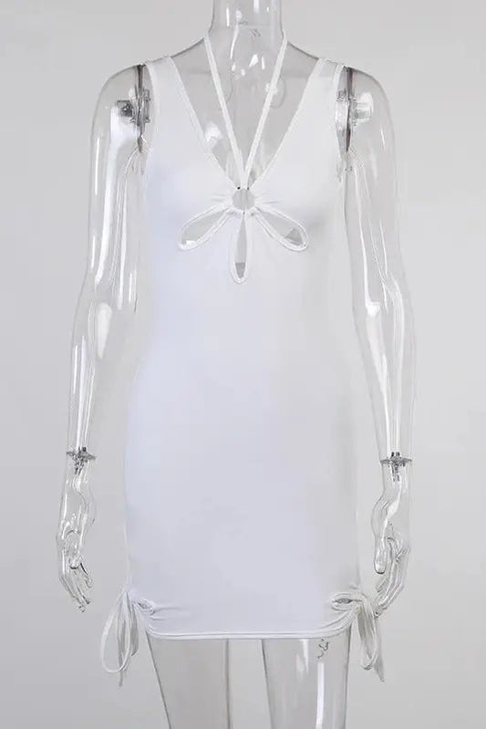 Backless Hollow Out Mini Dress