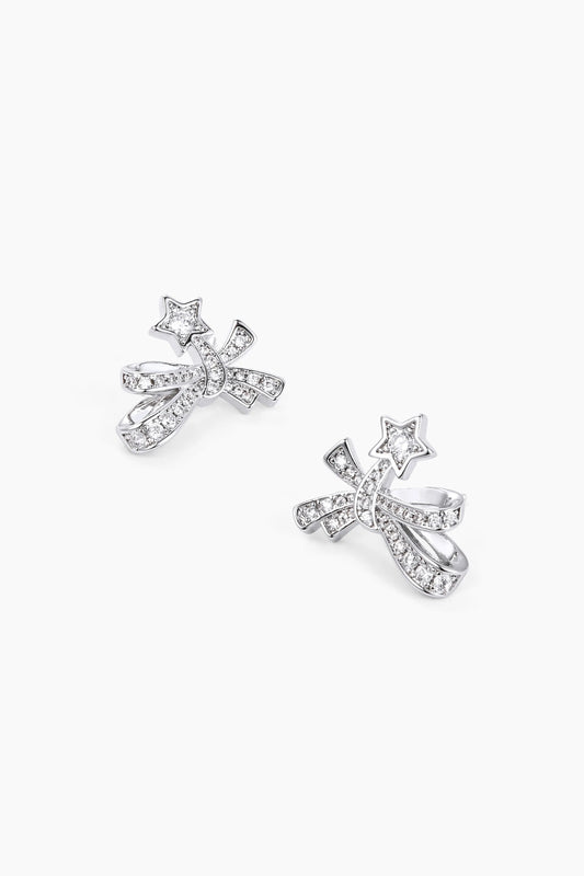 Iva Silver Bowknot & Star Decor Earrings