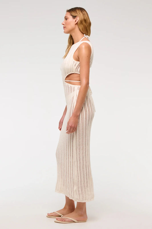 Vestido maxi con aberturas estilo crochet