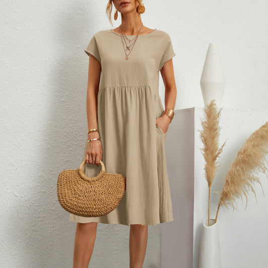 Women's Classic Roundneck Midi Dress | Ideal for Spring/Summer