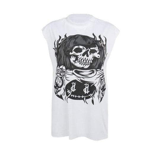 Sleeveless crewneck print top | Festival Outfits Women