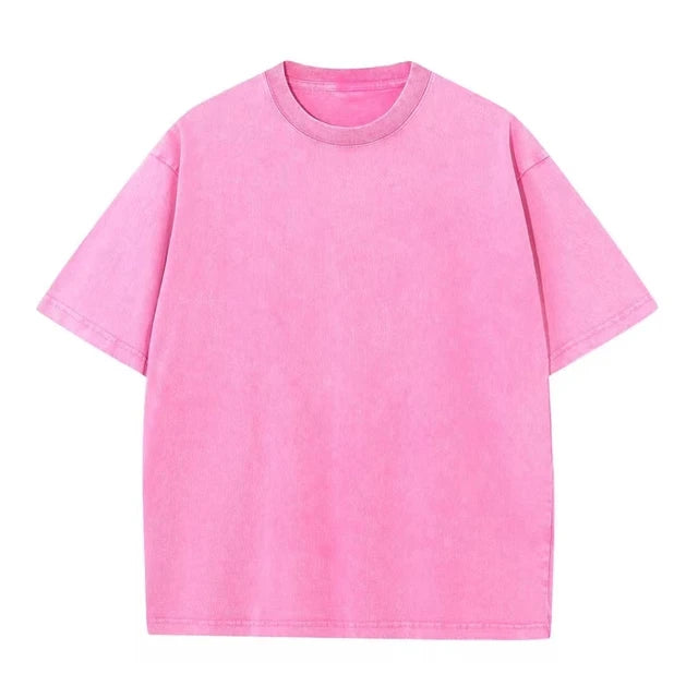 Men’s Washed Vintage T-Shirts Street Hip Hop Retro Punk T Shirt Women Harajuku Casual Cotton Short Sleeve Acid Wash TShirts top