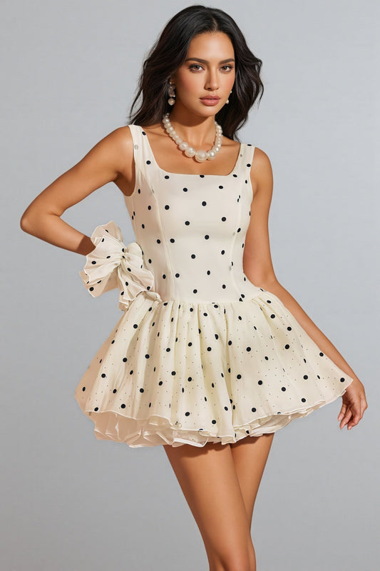 Estelle Square Neck Dot Mini Dress