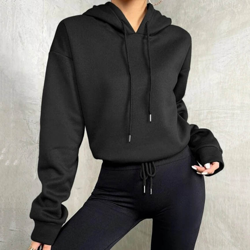 Autumn Women Clothing Pullover Sweatshirt Top Hooded Loose Women Sweatshirt