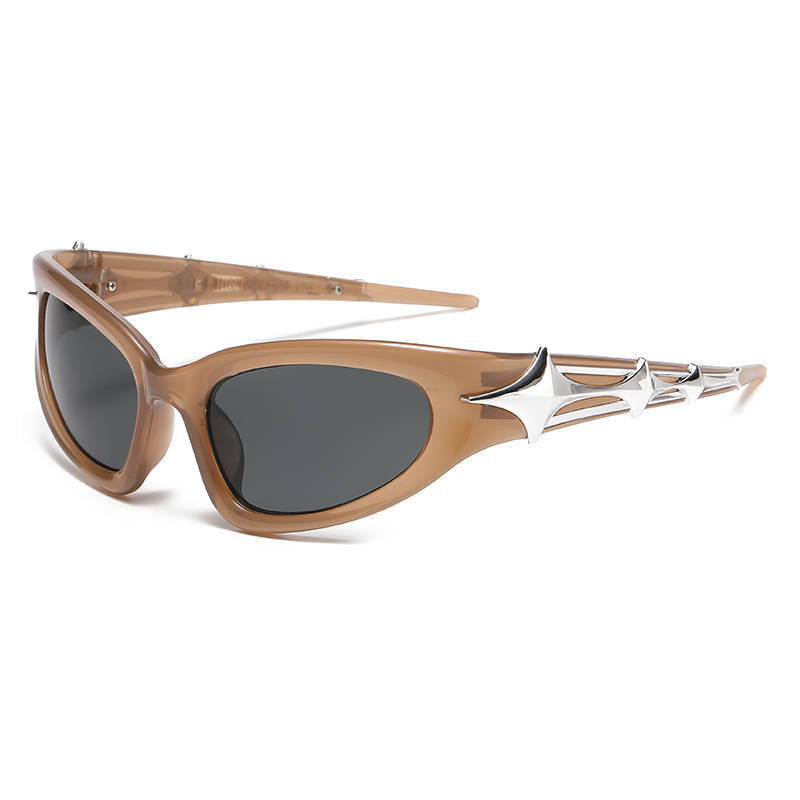 Y2K Cat Eye Star Statement Glasses
