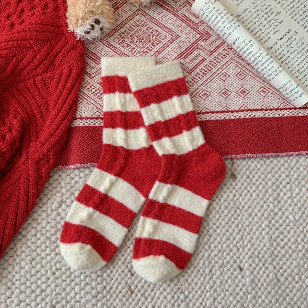 Wool Thick Warm Red Cute Socks