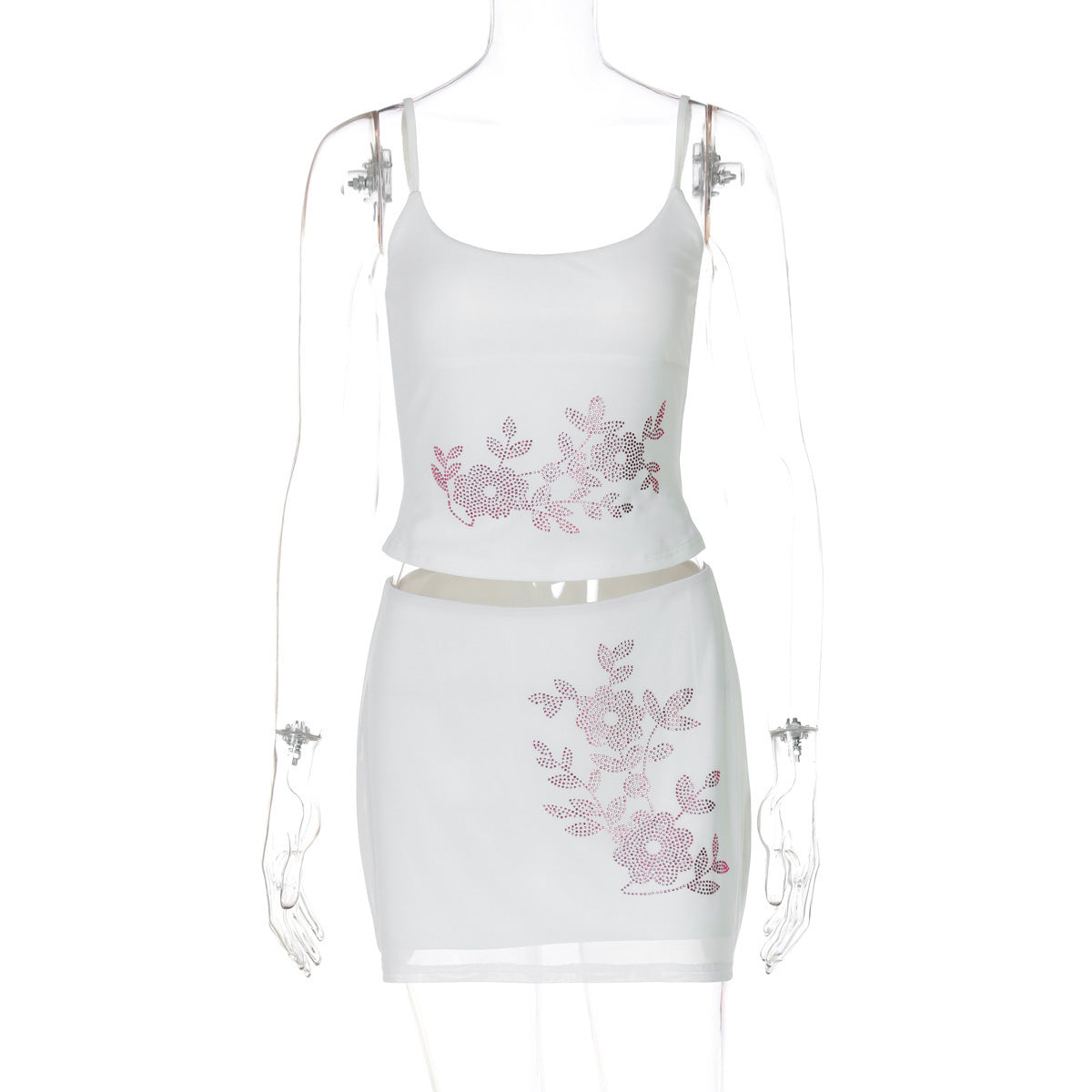 Sianna Halter Rhinestone Skirt Set