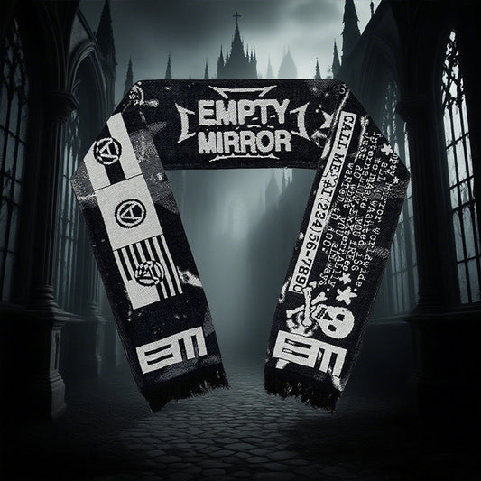 Dark Skull Stripe Reversible Jacquard Scarf