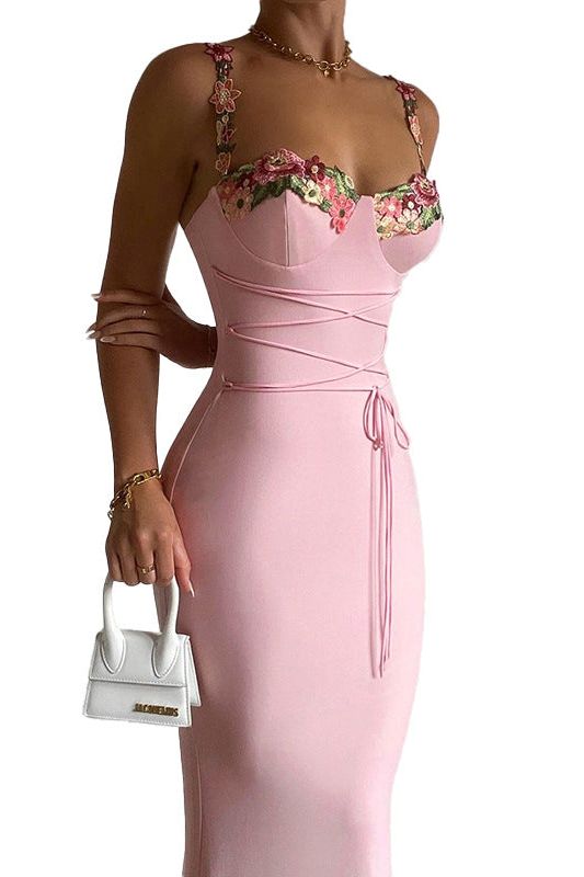 American style breast cup applique dress