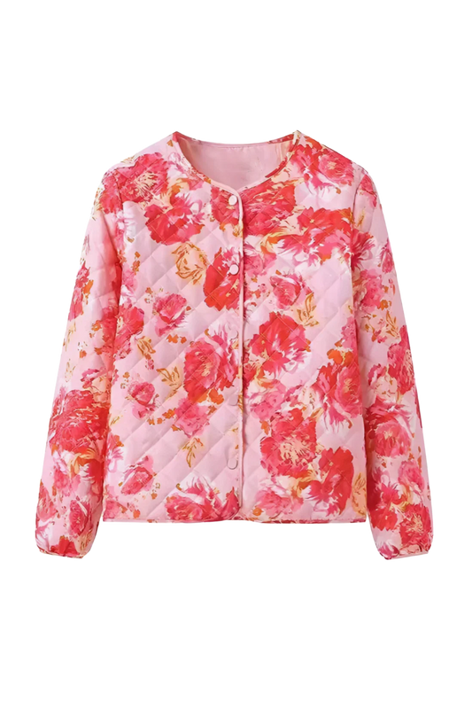 Chaqueta micro de jacquard floral Maeve