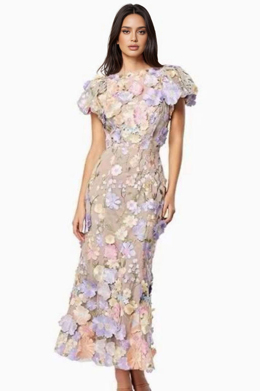Verity 3D Lace Maxi Dress