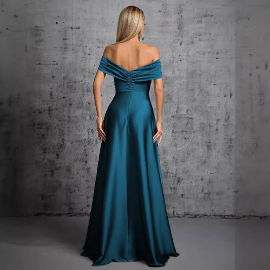 Evening Dress off Shoulder Sexy Cocktail Party Christmas Party Slimming Dress Annual Meeting Dress