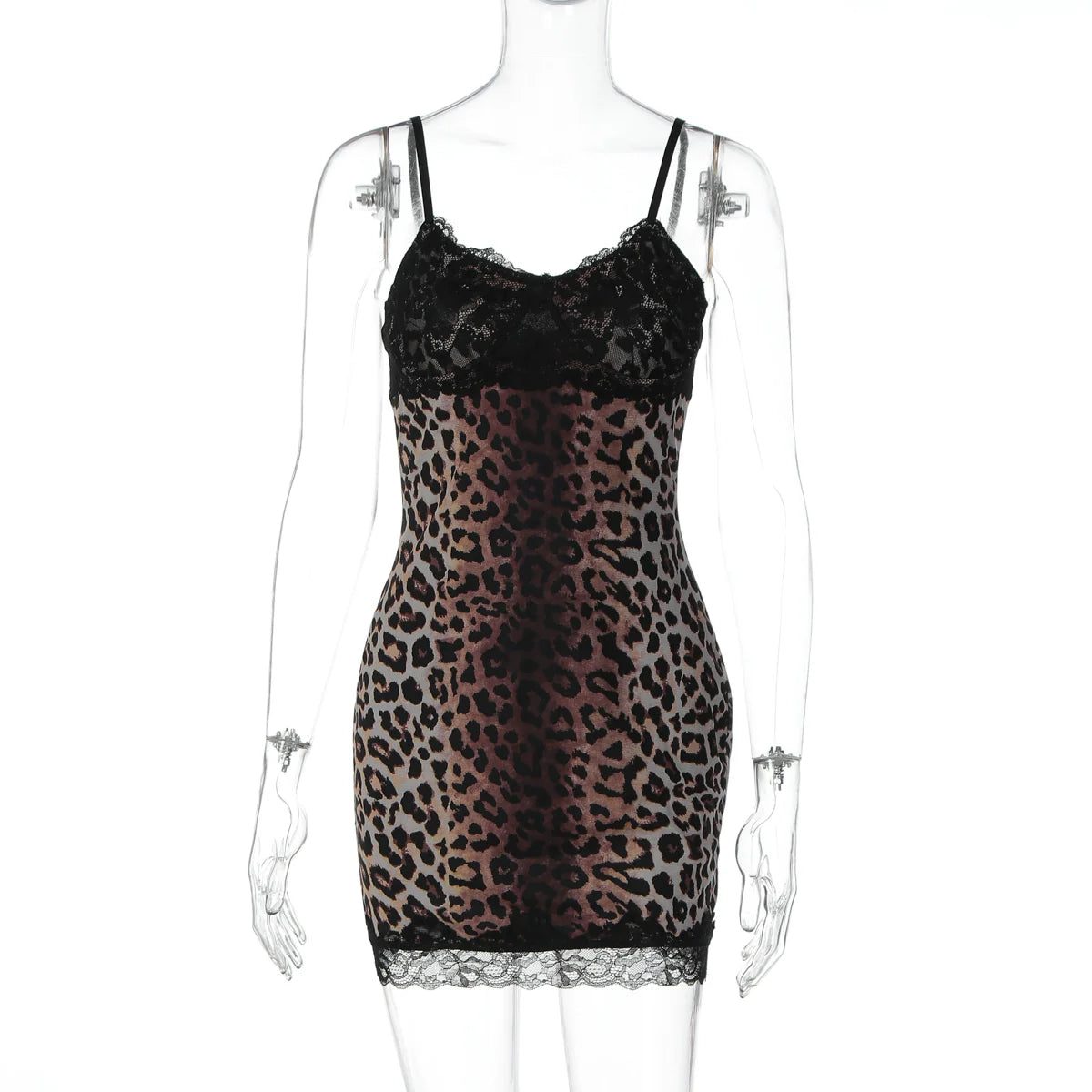 Laiyla Leopard Lace Halter Dress