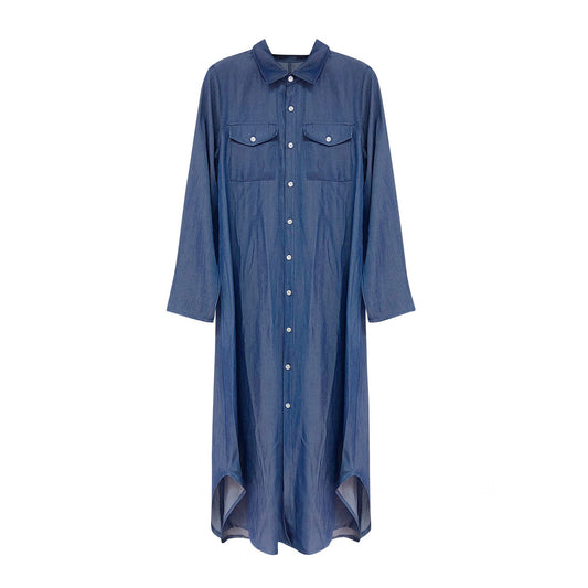 Women Long Sleeve Shirt Dress Maxi Dress