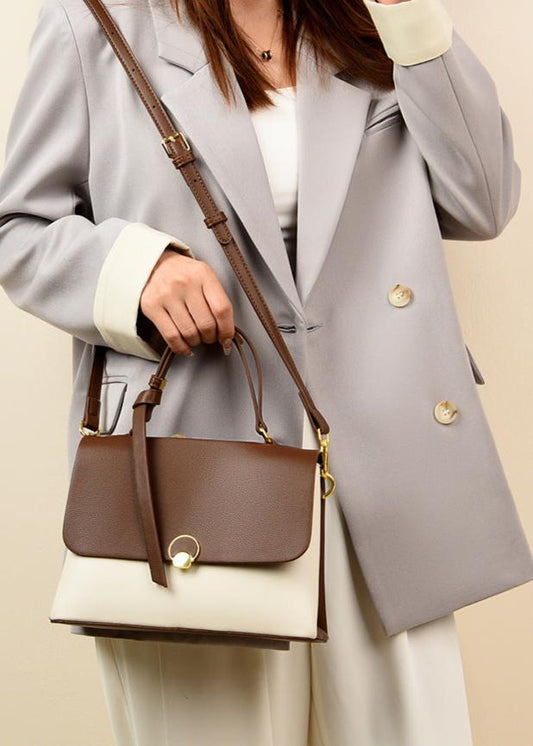 Margot - Two-Tone Top Handle Shoulder Bag