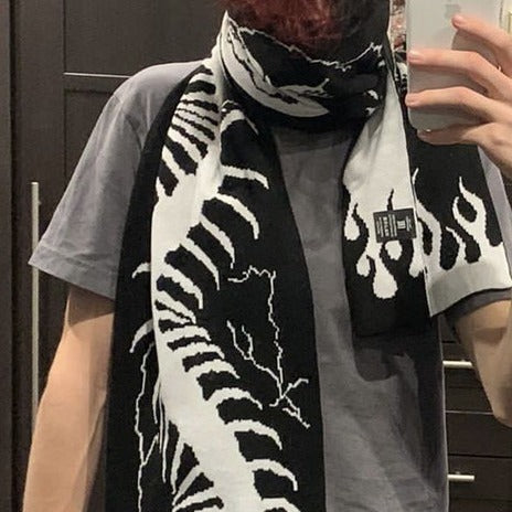 Dark Insect Reversible Jacquard Scarf