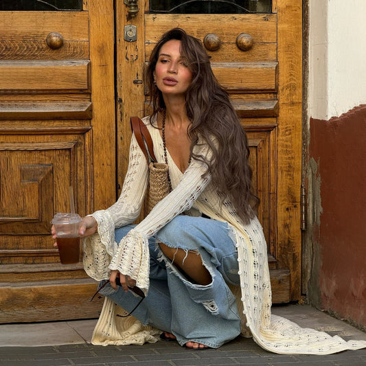 Aiden Crochet Long Cardigan