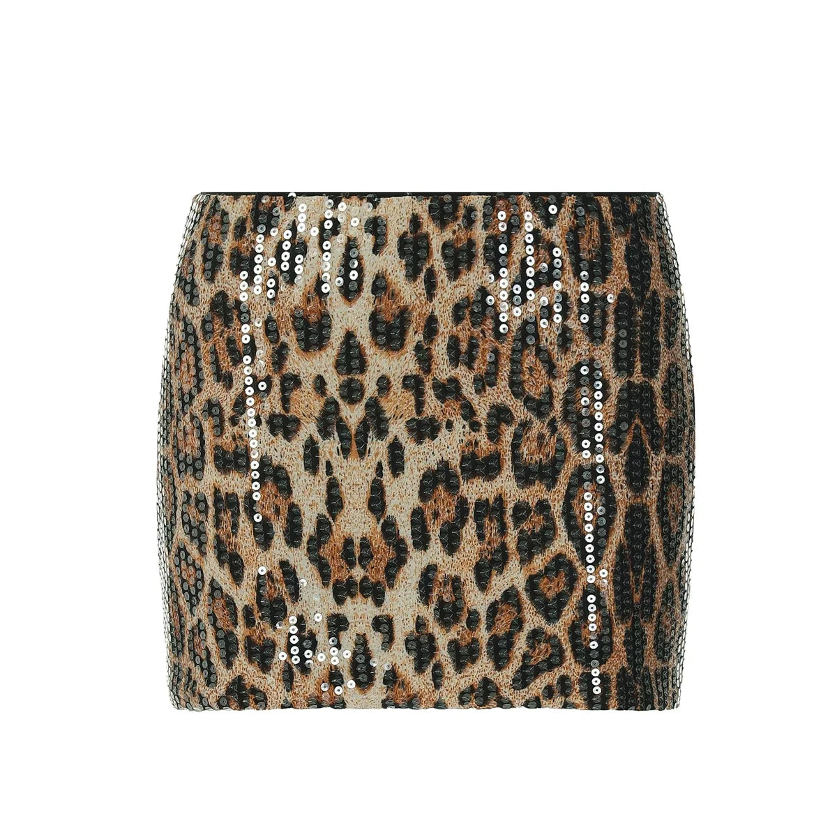 Kaleena Leopard Sequin Skirt Set