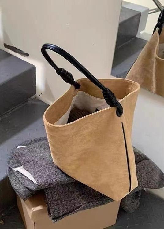 Knotted Handle Suede Tote Bag