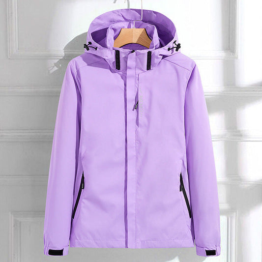 Chaqueta impermeable elegante e informal con capucha para mujer | Ideal para actividades al aire libre