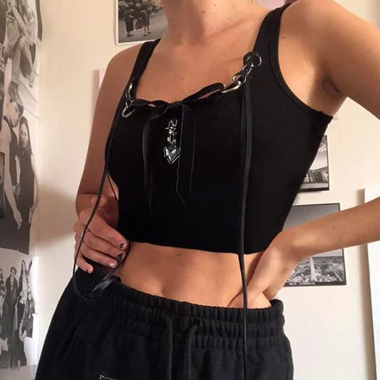 2025 Fashion Personalized Metal Decoration Spicy Girl Crop Top