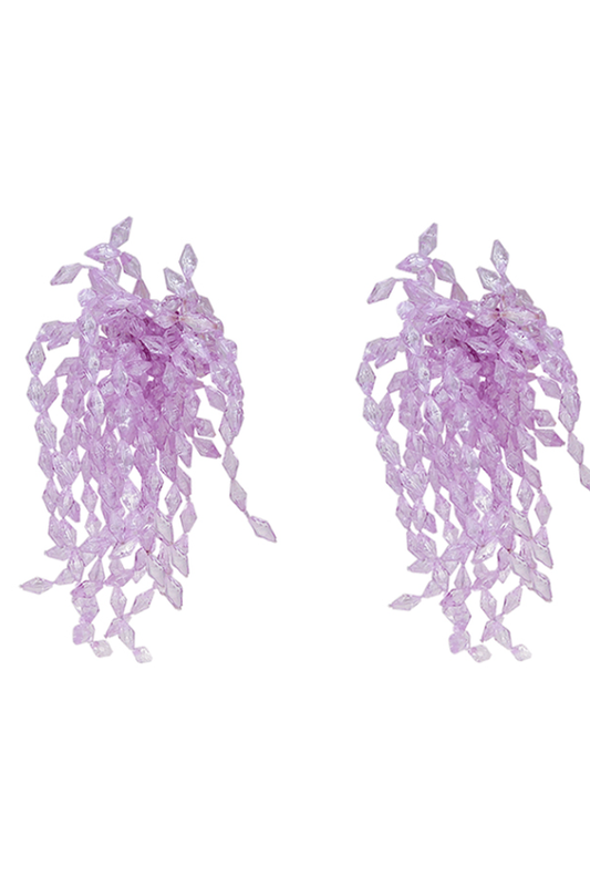 Lavender Gemstone Diamond Earrings