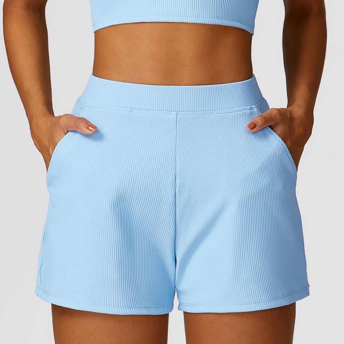 Women Pockets Gym Running Pants Workout Loose-fitting Female Yoga Clothing Sports Short